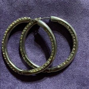 Silver hoops with Zirconium